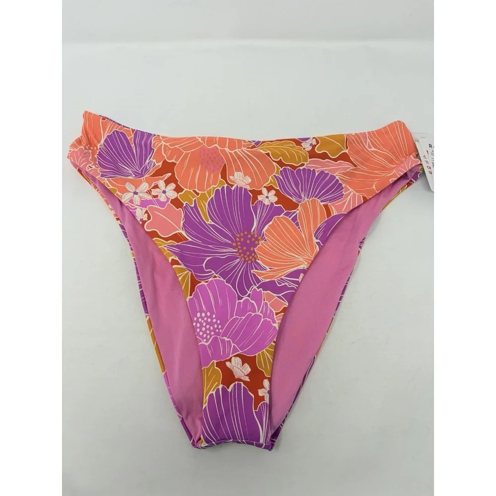 Roxy Juniors Size XL Bell Bottom Blooms High Waist Bikini Swim Bottoms‎ $44 419